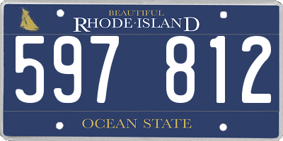 RI license plate 597812