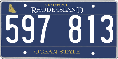 RI license plate 597813