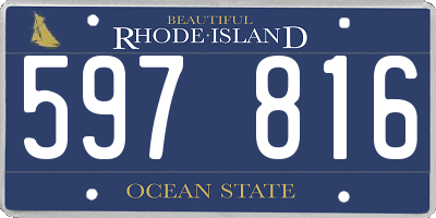 RI license plate 597816