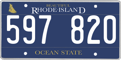 RI license plate 597820