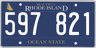 RI license plate 597821