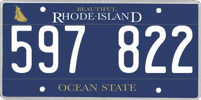 RI license plate 597822