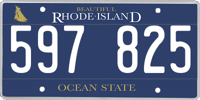 RI license plate 597825