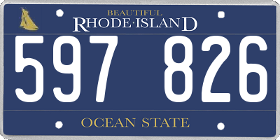 RI license plate 597826