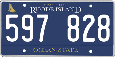RI license plate 597828