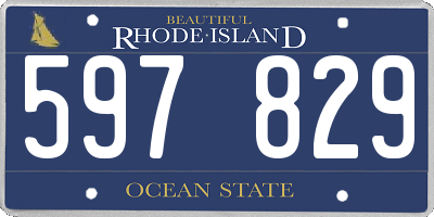 RI license plate 597829