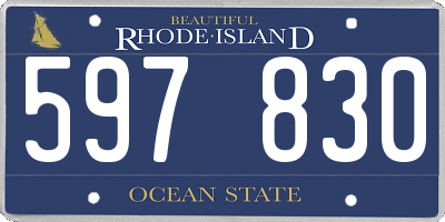 RI license plate 597830