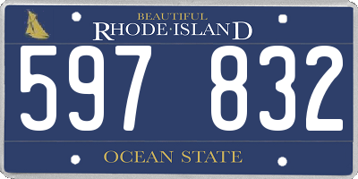 RI license plate 597832