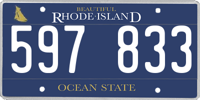 RI license plate 597833