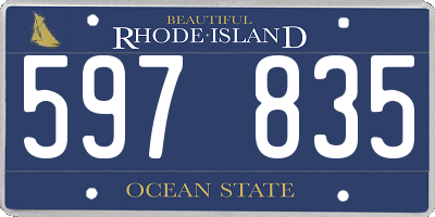 RI license plate 597835