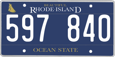 RI license plate 597840