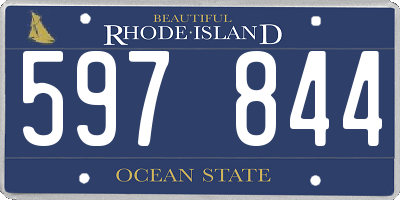 RI license plate 597844