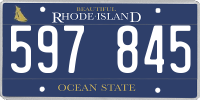 RI license plate 597845