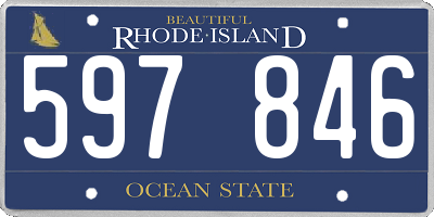 RI license plate 597846