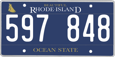 RI license plate 597848