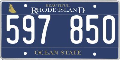 RI license plate 597850
