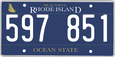 RI license plate 597851