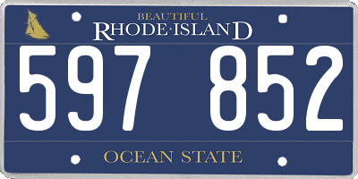 RI license plate 597852