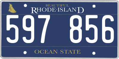 RI license plate 597856