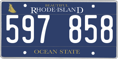 RI license plate 597858