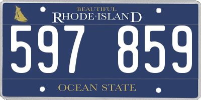 RI license plate 597859