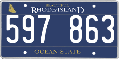 RI license plate 597863