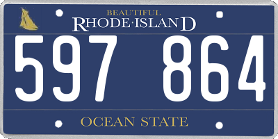 RI license plate 597864