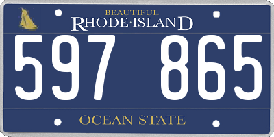 RI license plate 597865