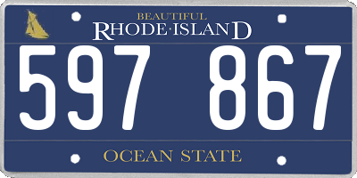 RI license plate 597867
