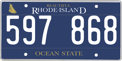 RI license plate 597868
