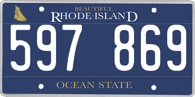 RI license plate 597869