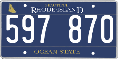 RI license plate 597870