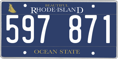 RI license plate 597871