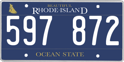 RI license plate 597872