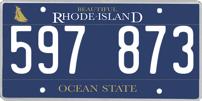 RI license plate 597873