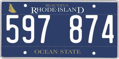 RI license plate 597874