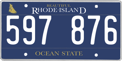 RI license plate 597876