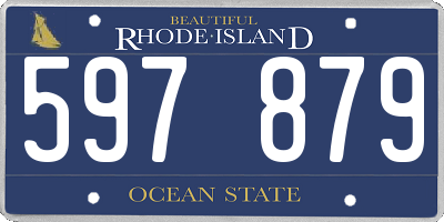 RI license plate 597879