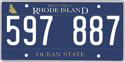 RI license plate 597887