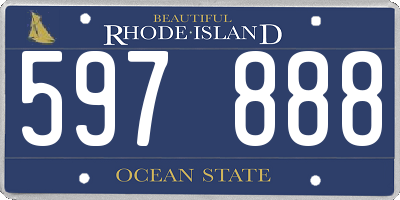 RI license plate 597888