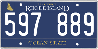 RI license plate 597889