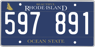 RI license plate 597891