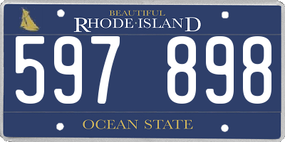 RI license plate 597898