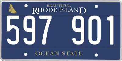 RI license plate 597901