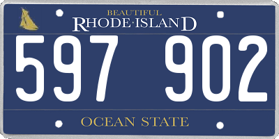 RI license plate 597902