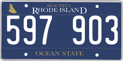 RI license plate 597903