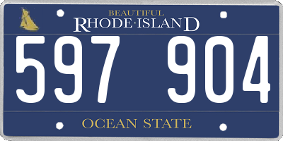 RI license plate 597904