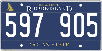 RI license plate 597905