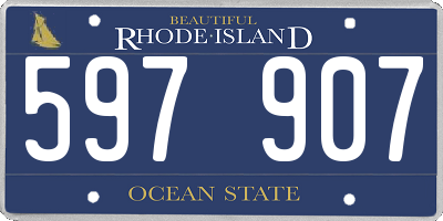 RI license plate 597907
