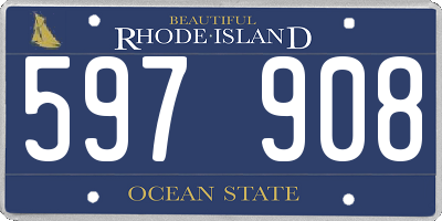 RI license plate 597908
